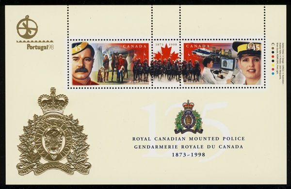 1998 CDN - Sc1737d 45¢ x 2 RCMP SS w/ Portugal '98 Overprint MNH